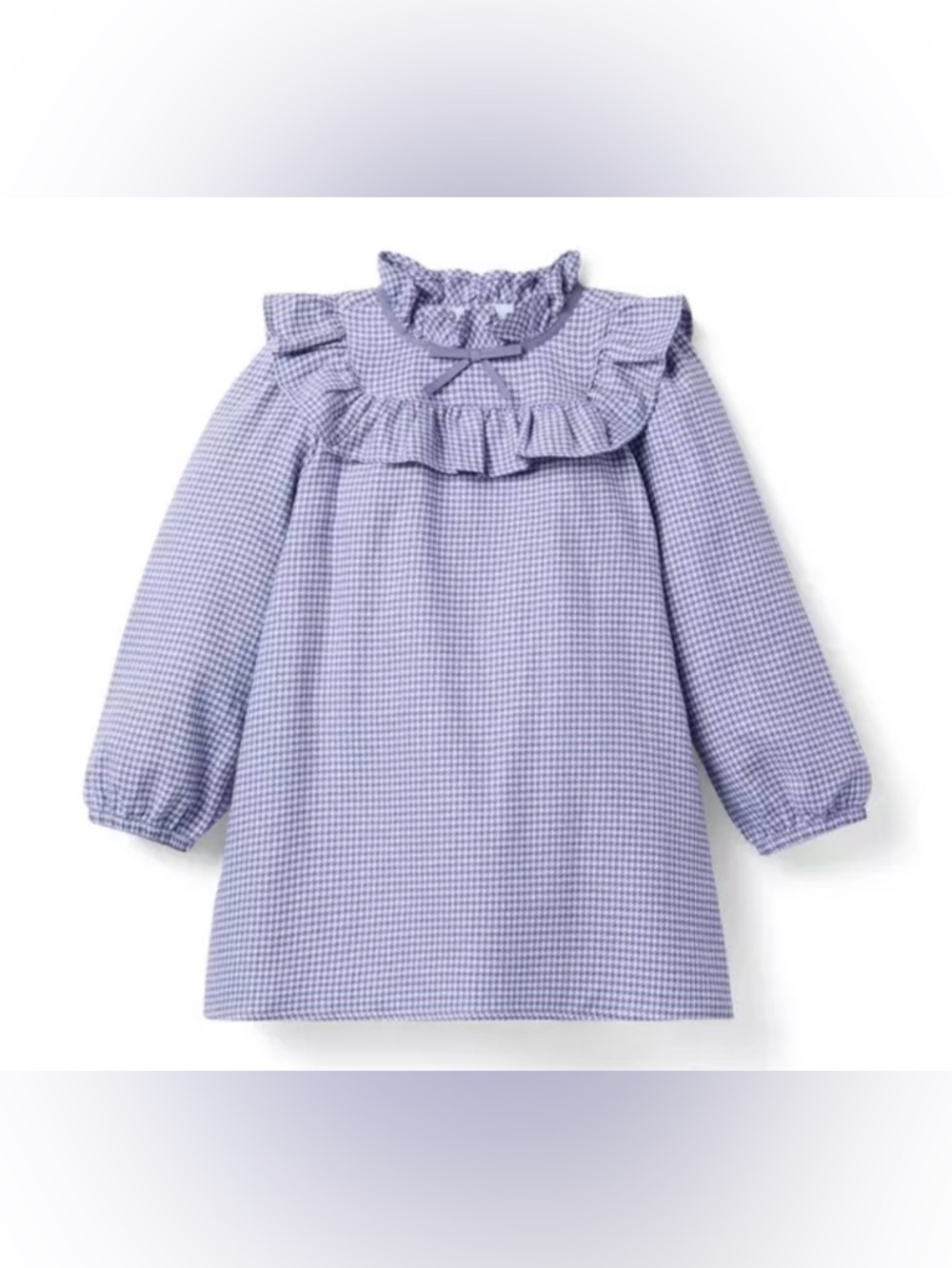 Janie and Jack Lavender Houndstooth Ruffle Dress